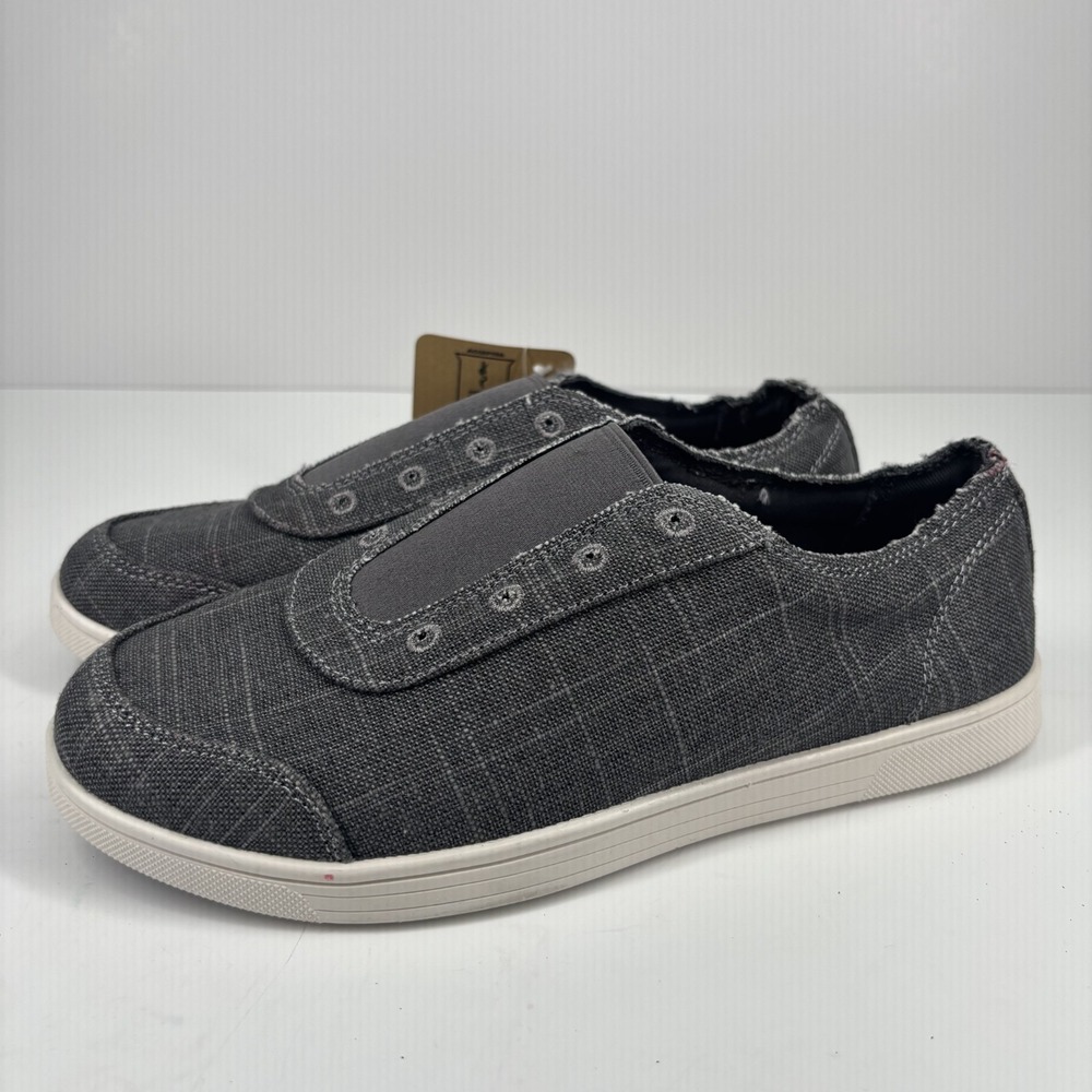 Spenco Santa Maria Canvas Men's US 7D‎ Black/Gray Slip-On Comfort Walking Shoes